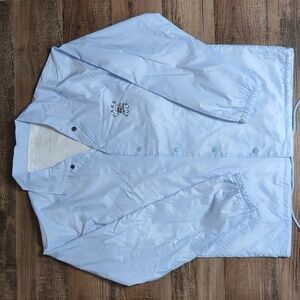 Hard Luck Mfg Snap Front Coaches Jacket Windbreaker Size XL in Baby Blue